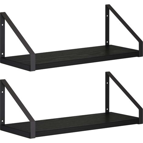 Wandregale 2 stk. Schwarz Eichen-Optik 40 x 16 x 15,5 cm vidaXL (1/5)