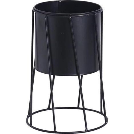 Nordischer Metallblumentopfständer in Schwarz mit (1/5)