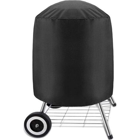 Housse pour Barbecues Charbon,Bache Imperméable pour Barbecue Grill Exterieur,Housse Barbecue Rond 58×77 cm,Noir (58 x 77 cm)