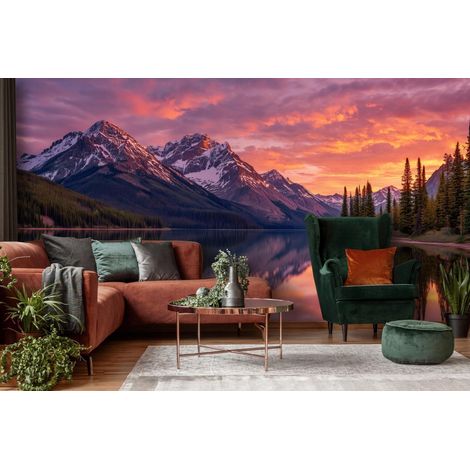 Fototapete Berge Natur Landschaft, für Wohnzimmer und Schlafzimmer, 150 x 105 cm – Komplettset inkl. Kleister & Anleitung (1/5)