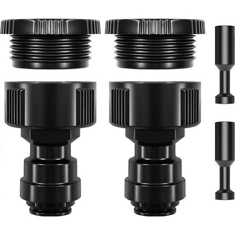 Raccord rapide pour tuyau d'arrosage, 2 raccords de tuyau d'eau à port unique de 5/16 pouce et pièces de raccordement pour robinet d'irrigation goutte à goutte, 2 bouchons de tuyau, adaptés (1/5)