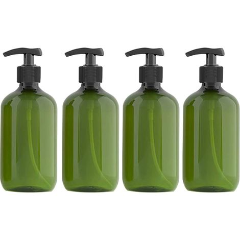 Filiyano-Lot de 4 flacons distributeurs à pompe vides de 500 ml, flacons de savon corporel rechargeables et vides (1/5)