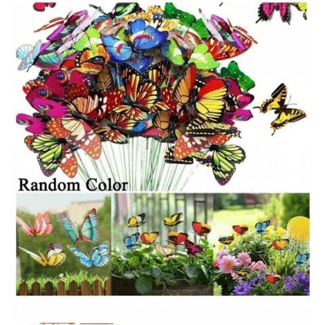 100 pièces Ensemble de Piquets de Papillons de Jardin, pour la Décoration de Jardin (1/4)