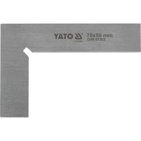 YATO, modelo YT-70750, Esquinero de herrero 75x50 mm, clase II, ideal para trabajos de carpintería, metalurgia y construcción, herramienta profesional de alta precisión.