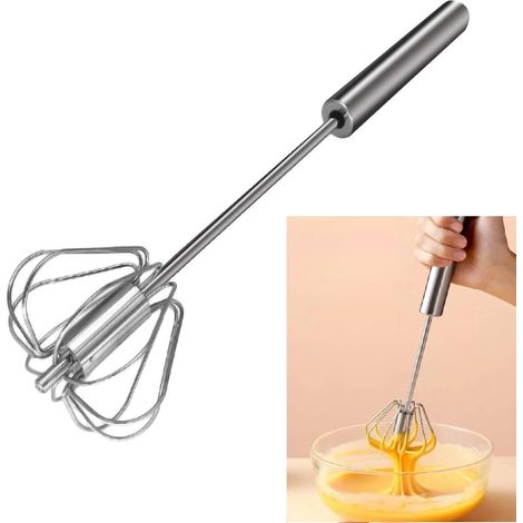 Frusta rotante semiautomatica per uova, 1 pezzo, frusta in acciaio inossidabile, utensile da cucina - mixer senza motore elettrico