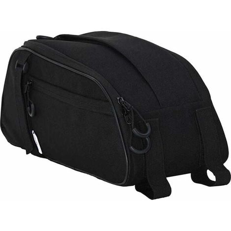 Sacoche de vélo noire, dimensions : 38 x 16 x 16 cm, matière : polyester. (1/5)