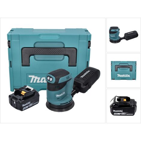 Makita DBO 180 M1J Akku Exzenterschleifer 18 V 125 mm + 1x Akku 4,0 Ah + Makpac - ohne Ladegerät