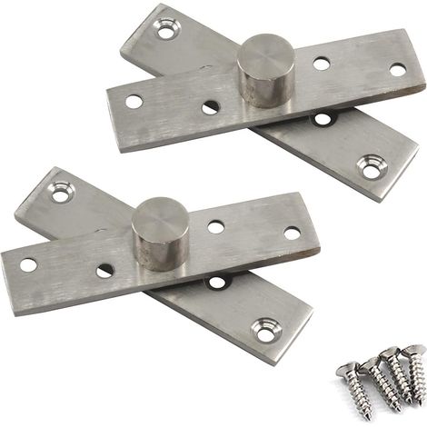 Lot de 2 charnières de porte pivotantes en acier inoxydable 100 mm (1/5)