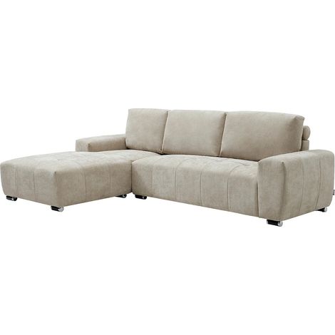 Divano angolare sinistro in tessuto beige - MICHELIA (1/5)