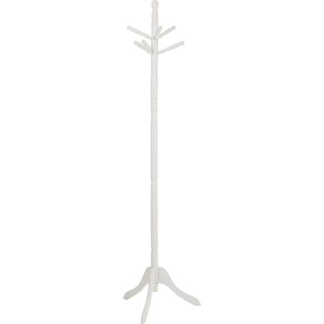 Perchero de pie de madera blanco 44x44x172
