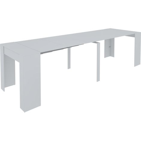 Tavolo Consolle Allungabile Oslo Plus Fino A 3 Metri, Tavolo 14 Posti Salvaspazio Multiposizione, Design Moderno Ed Elegante, Consolle per Casa E Ufficio, 78 x 51 x 90 cm, Colore Nero - Colore: Grigio
