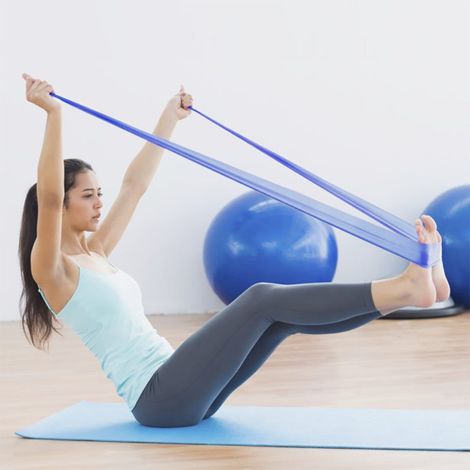Banda Elastica di Resistenza per Fitness Yoga Pilates Blu (1/4)