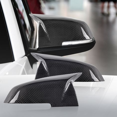Car modification parts: carbon fiber bull horn rearview mirror protective shell for BMW F20 accessories - - (1/4)