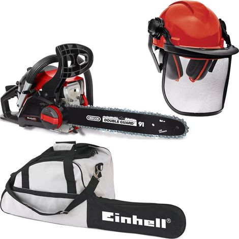Einhell Benzin-Kettensäge GC-PC 1435 I TC, Forstschutzhelm, Tasche, Mischflasche (1/5)