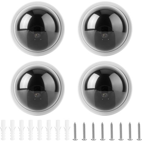 Attrappen von Sicherheitskameras mit blinkenden LEDs – Simuliertes Überwachungskamera-Set (Weiß) (1/5)