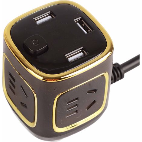Convertisseur de puissance multifonctionnel, chargeur multiports, adaptateur de prise pour la maison et les voyages, 220 V, type 5, 1,8 mètre (1/5)