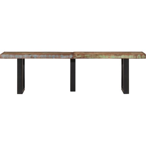 vidaXL Panca 160 cm in Legno Massello di Recupero e Acciaio
