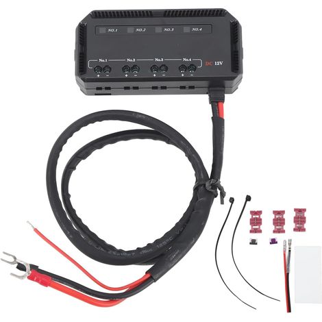 Bloc de Fusibles Moto 12V 20A avec Relais et LED Indicateur, Boîte à Câblage Rapide pour Véhicules (1/5)
