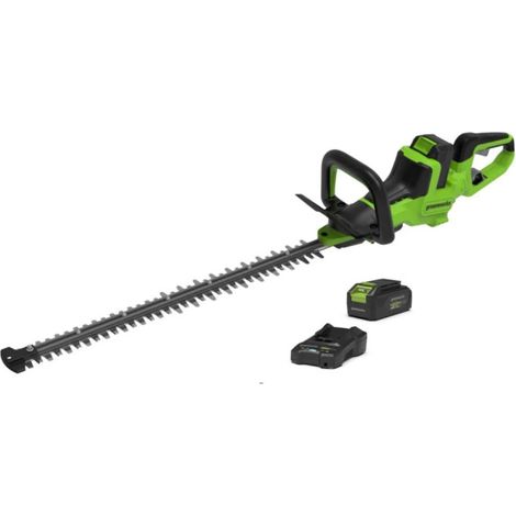 Cortasetos GREENWORKS DVT de 66 cm y 48 V - Batería de 2,0 Ah y cargador - HT48DL210-01