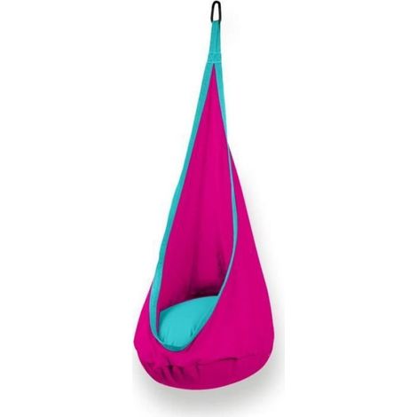 Hamac Enfant - Coussin Gonflable Intégré - Pour Nid Balançoire Suspendu - Rose - 150 x 70 cm - Charge Max 80 kg - 1 Pièce (1/4)