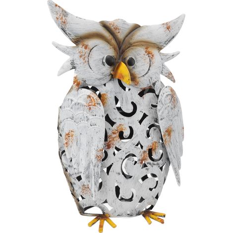 Lumière Solaire Hibou Décorative en Fer IP55 pour Jardin, Pelouse et Terrasse