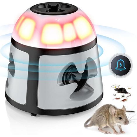 Ultrasonic rodent repellent for indoor and outdoor use – Built-in flashlight – Automatic detection