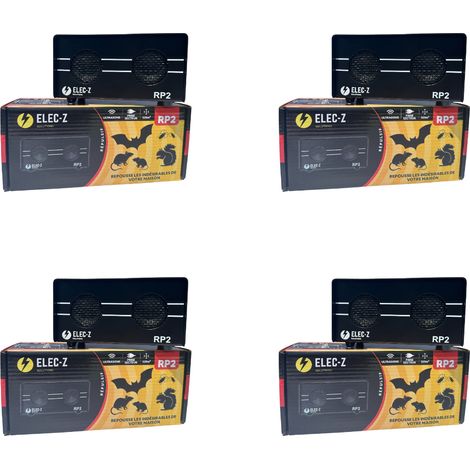 Lot de 4 répulsifs ultrasons anti nuisibles – Efficace jusqu'à 350 m² – Réglage manuel de fréquence – Idéal pour rongeurs et insectes – Satenco - 325m2 (1/5)