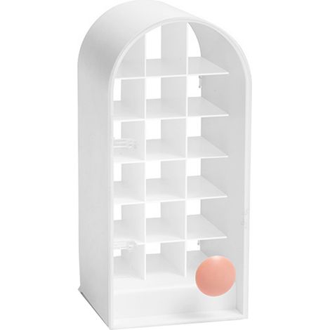 Rangement à rouge à lèvres 18 emplacements en ABS blanc, organisateur anti-poussière pour maquillage et cosmétiques (1/5)