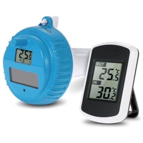 Thermomètre de piscine sans fil, thermomètre de piscine flottant avec écran LCD, mesure de la température de l'eau, spas, jacuzzis, aquarium, étangs à poissons, testeur de température (1/5)