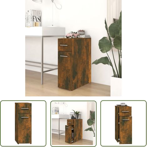 Armoire de rangement, Commode, Meuble à pharmacie, Etagère de rangement Chêne fumé 20x45,5x60cm Bois d'ingénierie HYB47643 (1/5)