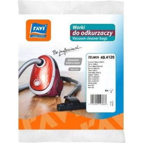 Sacs aspirateur non tissés, lot de 4, Zelmer 49.4120 (1/2)