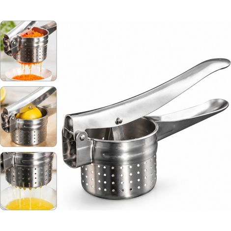 1 Pc Extracteur de Jus Inoxydable 410 Grille 9 cm 27 x 10 x 9 cm Presse Fruit Legume Puree Ail Pomme de Terre Cuisine Multifonction (1/5)