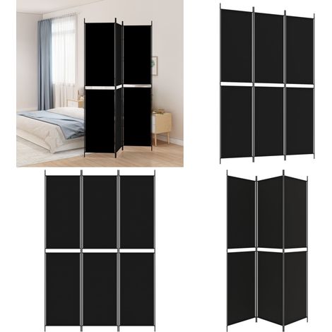 Cloison de séparation 3 panneaux Noir 150x220 cm Tissu - Séparation de pièce - Tissu de séparation (1/5)