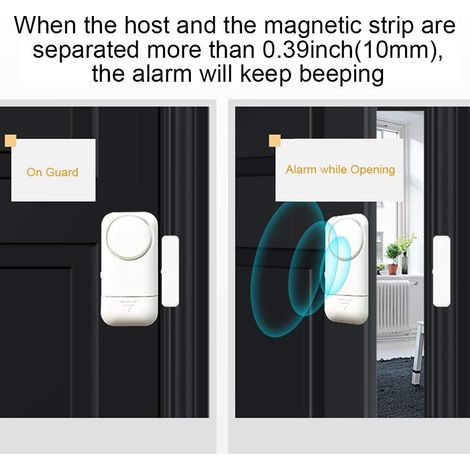 Set di 4 sensori di allarme magnetici wireless per porte e finestre, ideali per la sicurezza domestica e dei bambini - Rilevatori anti-intrusione, antifurto e antiscasso, con sirena da 120 dB e batter
