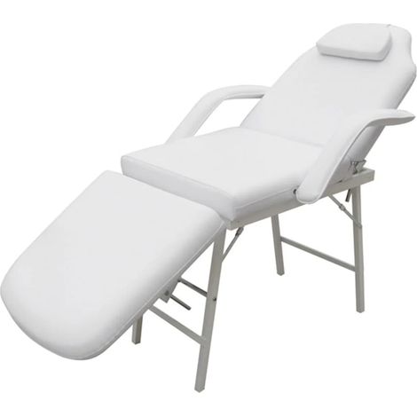 Fauteuil de Massage Relaxation Fauteuil de Luxe pour salon pour traitement facial Simili-cuir Blanc -BV23733 (1/5)