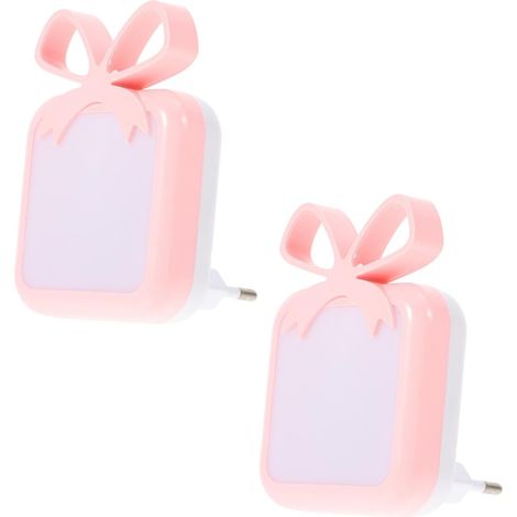 Veilleuse LED Portable 2 Pièces en Plastique Rose, Lampe de Chevet Compacte pour Décoration Maison et Dortoir, Lumière Intelligente à Détection et Économie D'énergie (1/5)