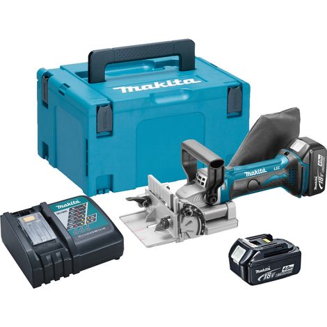 Makita DPJ180RMJ 18v LXT Cordless Biscuit Jointer 100mm Dowel Joint - 2 x 4.0ah (1/4)