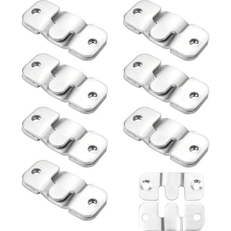 16 Pièces Support Montage Encastré Dissimulé Supports Suspension Emboîtement Robuste Boucle Quincaillerie Murale en Acier Inoxydable pour Accrocher la (1/4)