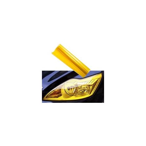 Film Teinté Phare Voiture Film Autocollant Jaune pour Phares et Feux Arrière de Voiture, Vinyle Teinté Imperméable Découpable Autocollants Auto-Adhésifs pour Décoration de Auto, 30 x 200 cm, Jaune (1/5)