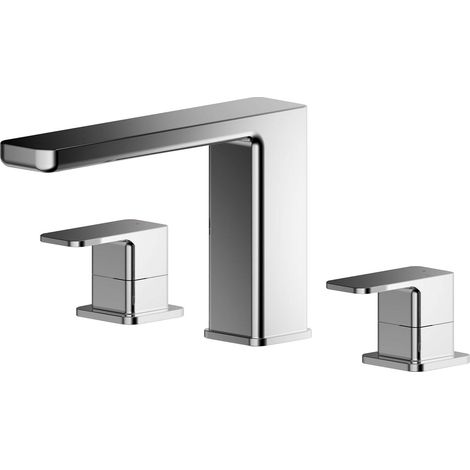 Nuie Windon 3-Hole Deck Mounted Bath Filler Tap - Chrome (1/3)