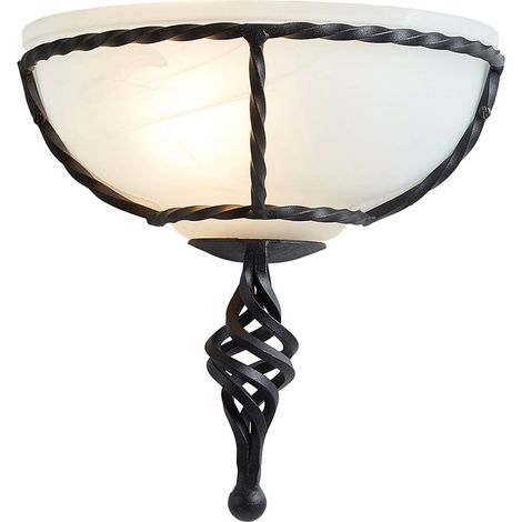 Elstead Pembroke - 1 leichte Innenwand-Uplighter Schwarz, E27 (1/4)