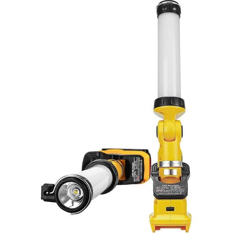 Lampe de travail LED 2000 lm pour batterie Li-ion Dewalt 14,4 V-20 V, lanterne de camping portable avec clip et éclairage vers le bas, lampe torche d'extérieur (1/5)