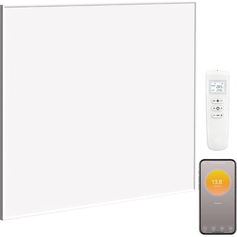 Smart Ir Radiator HOMCOM 170W Smart Electric Heater, Wall Far Infrared Panel Radiator, White