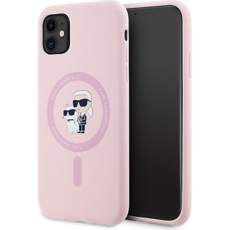 Karl Lagerfeld Silikon-Hülle Karl&Choupette MagSafe für iPhone 11 Pink (1/5)