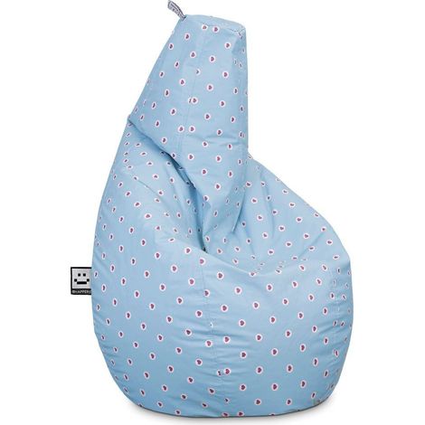 Pouf Poire Imprimé Coeurs Bleu Happers XL Coeurs Bleu