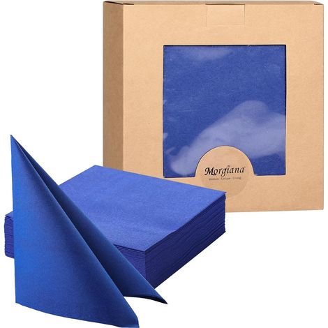 Serviette de Jetable en Papier Serviette de Table Papier Bleue Roi Parfait pour Mariage, Restaurant, Fête, Anniversaire, Dîner (Bleu Marine) (1/5)
