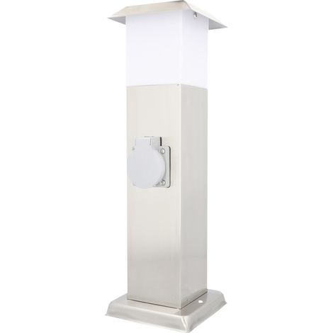 Edelstahlsäule 2 Steckdosen, ohne Kabel Aussensteckdosen