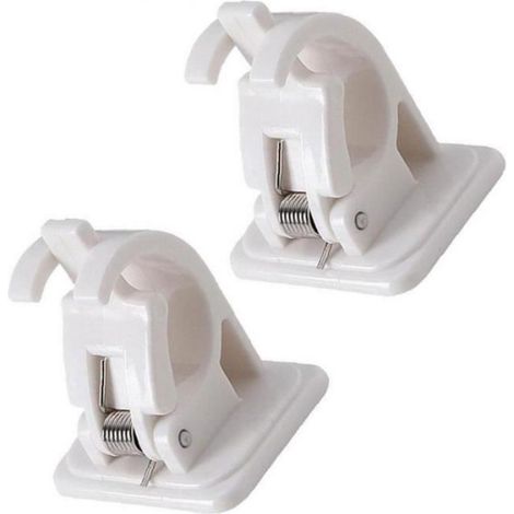 Support Mural Pour Canne A Peche - Clip De Fixation En Abs - Pour Murs Bois Carrelage - Lot De 2 (1/4)