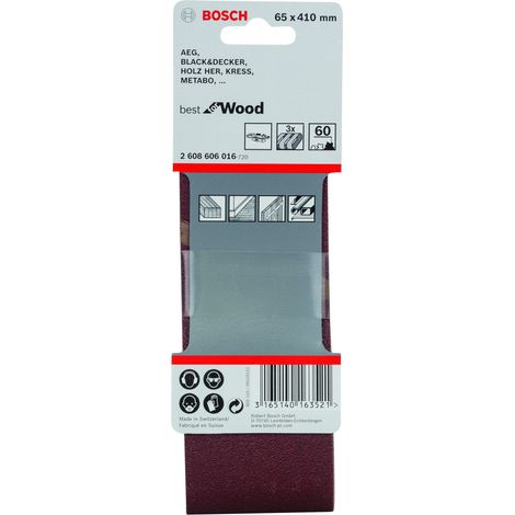 Banda de lija Best Wood: 66x410mm G60x 3  BOSCH 2608606016 (1/2)