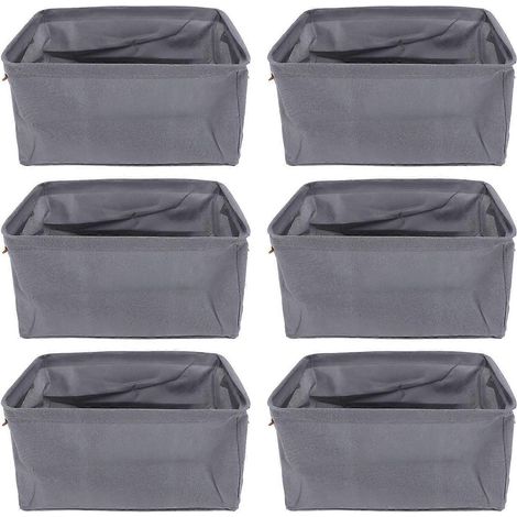 6-teiliges Kleideraufbewahrungsbox-Set aus dickem Stoff, faltbar, ideal für Kleiderschrank und Garderobe.